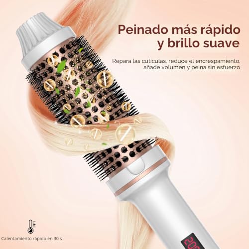 Cepillo termico 3 en 1 con pantalla LCD para moldear y alisar el pelo 4