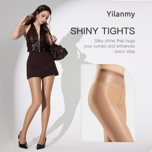 Yilanmy Shiny Pantyhose for Women Shimmer Tights Oil Dance Jazz Stockings by Yilanmy - Used condition - Image 2