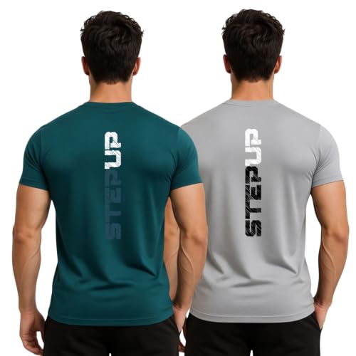 Image of 3Colors Men's Active Polyester T-Shirt | Quick Dry Gym Workout Tee | Stretch Sports Round Neck Running T-Shirt-STEPUP LINE
