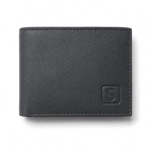 Image of SOVANO Genuine Leather Wallets for Man Original Bi Fold Slim Mens Wallets Design with RFID Protection ID Window Easy Access 6 Card Slots 2 Hidden Pockets Compact Gift for Men (Gray)