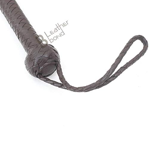Indiana Jones Style 8 Foot 8 Plait Dark Brown Leather Equestrian Bullwhip Real Genuine Cowhide Leather Bull Whip #TOP3