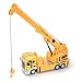 CLOURF Engineering Crane Truck Alloy Toy car 1:48 Music with Lights Inertial Model Children's Toy car(Yellow)