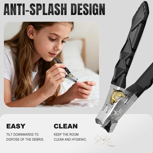 Toenail Clippers for Thick Toenails, Nail Clippers for Men with Wide Jaw Opening, Heavy Duty Ingrown Toe Nail Clippers with Long Handle for Seniors, Large Nail Cutter Set Gifts for Men Women
