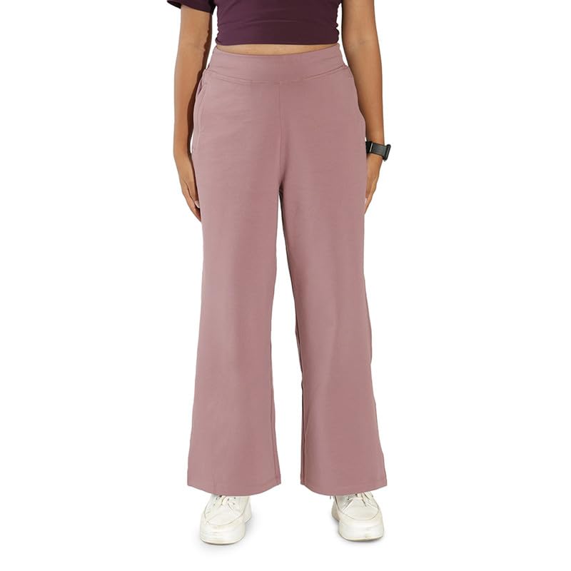 Image of BlissClub Women AM PM Cotton Wide Leg Pants | Wide Waistband | High Rise | Drawstring | 2 Pockets