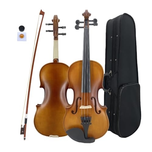 YoungMonic 1/2 Violin for Adults Violin Fiddle Set for Beginners with Shoulder Rest Bow Bridge Hard Case and Extra 4strings