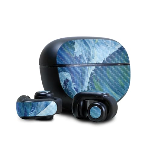 Image of Carbon Fiber Skin Compatible with Bose Ultra Open Earbuds - Perfect Wave - Premium 3M Vinyl Protective Wrap Decal Cover - Easy to Apply | Crafted in The USA by MightySkins