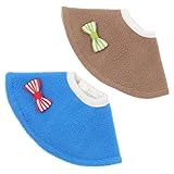 Lot de 2 colliers de convalescence en feutre pour oiseaux, perruches, calopsittes, taille M, bleu et marron