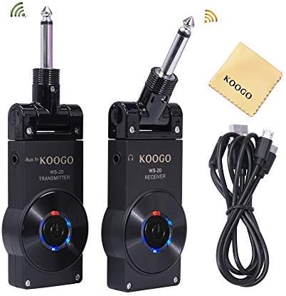 Guitar Wireless System with Rechargeable 2.4GHz Digital Guitar Transmitter and Receiver for Electric Guitar, Bass, Violin …