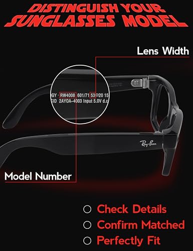 Polarized Clip-On Sunglass for Ray-Ban Meta Wayfarer RW4008 (Size 53-22)- UV Protection - Universal Fit for Men & Women4