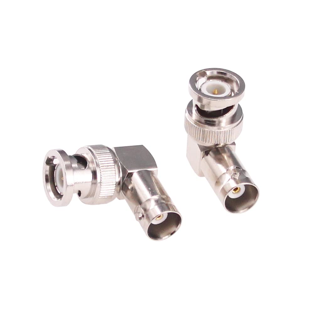 RFaha 2pcs BNC Male to BNC Female Right Angle RF Coax Coaxial Adapter Connector 50ohm(F101-2) - Image 3