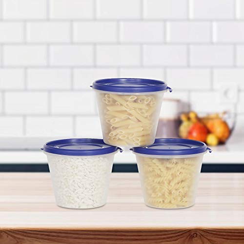 Image of Cutting EDGE Nesterware 1 Ltr Stackable Container (Set of 1, Dark Blue, 3) | BPA-free plastic, stackable design, leak-proof, kitchen storage, pantry, fridge, meal prep, reusable, travel use