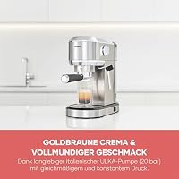 SEVERIN Espressomaschine "Newspresa", Siebträgermaschine, ULKA Pumpe mit 20 bar, Milchaufschäumdüse, 1 L Wassertank, für ein oder zwei Tassen, silber, Edelstahl, 1.350 Watt, KA 5997 – Ansicht 5
