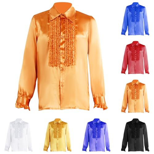 Tuxedo Shirt Men Ruffle Front Halloween Stag Party Wedding Formal Dress Tops 2025 Renaissance Gothic Button Shirts