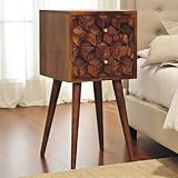 【Conception Artisanale Unique】 Chaque pièce est fabriquée à la main, offrant une finition artisanale et des détails uniques qui rendent chaque table de chevet unique. Cette fabrication artisanale garantit une qualité et un style inégalés, parfaits pour les amateurs de meubles haut de gamme.