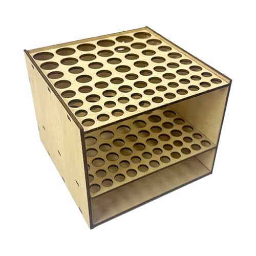 Generico Organizador Porta Pinceles, Soporte Para Pinceles - Porta Pinceles Para Artistas De Madera De 67 Orificios, Expositor Cuadrado, Organizador Para Artículos Artísticos Para Bolígrafos, Pinceles