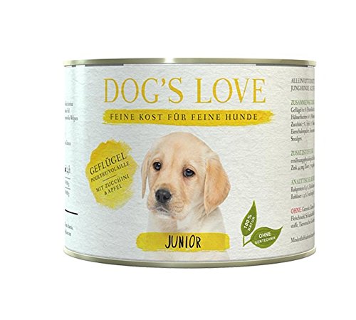 Dog's Love Premium Hundefutter Nassfutter Geflügel mit Zucchini & Apfel (6 x 200g)