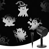 NOWSTO LED Halloween Decoration, Ghost Rotating Projector Yard Stake Lights, Indoor Outdoor Landscape Night Light for Home Thealter, Ceiling, Room, Patio, Garden, Halloween, Bedroom Decor