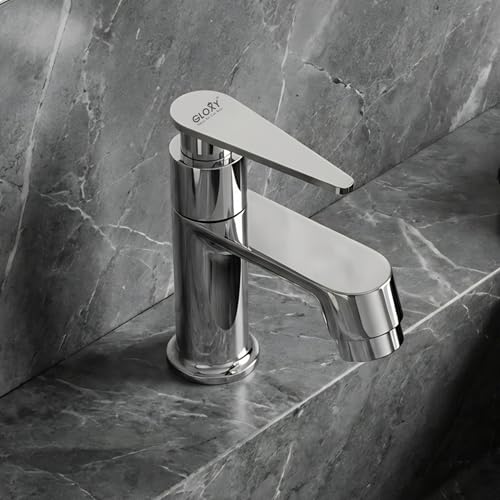 Image of GLOXY Premium Deck Mount Pillar Tap for Bathroom with Chrome Finished Nano Lever - Single Lever Wash Basin Tap for Bathroom, Gardens & Kitchen Sinks - 10 Years Warranty