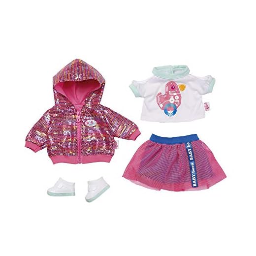 Zapf Creation BABY born City Deluxe Style - Saco de Dormir para Bebé, 43 cm, color Rosa/Blanco/Menta (827147)