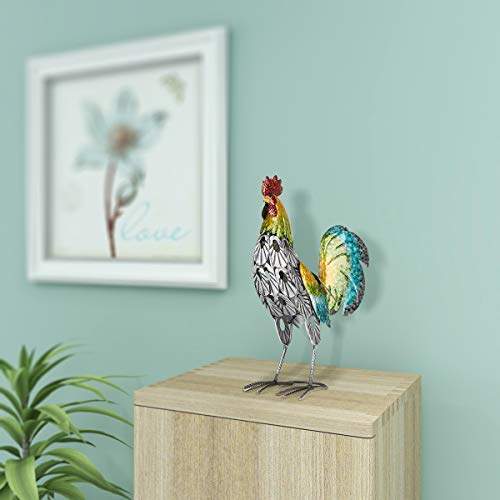 Metal Rooster Decor Garden Figurine Yard Art Statue Decor Outdoor Animal Sculpture For Patio #TOP1