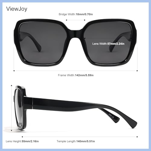 Womens Sunglasses Polarized Oversized Fashion Designer Square Classic Trendy Style2