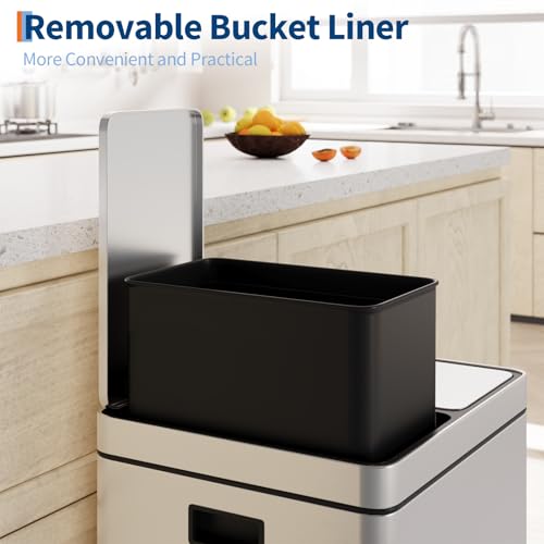 Bote de basura para cocina IDEALHOUSE acero inoxidable 2x8 gal miniatura 7