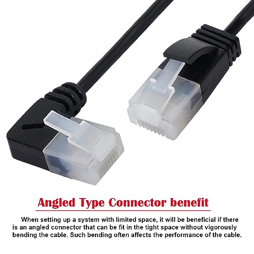 CY Ultra Thin Slim Cat6 Ethernet Cable RJ45 Right Angled UTP Network Cable Patch Cord 90 Degree Cat6a Lan for Laptop Router TV BOX - Image 4