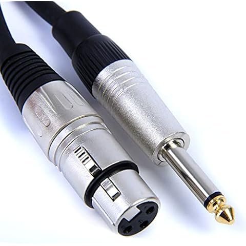 Female XLR to 1/4" Jack Mic Lead - 1m Black Microphone Cable No Bull Music Gear Cover