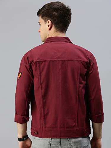 VOXATI Men's Denim Jacket XL Maroon - Image 6