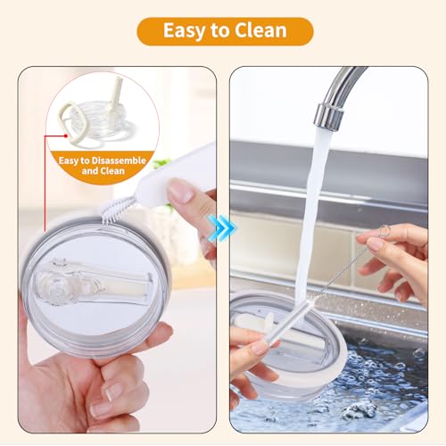 Image of 2 Pack Stanley Lid Replacement 30 oz, Flip Straw Leak Proof Lid for Stanley Quencher H2.0, Spill Proof Tumbler Lid, BPA Free Reusable No Spill Straw Lid for Stanley Cup Accessories