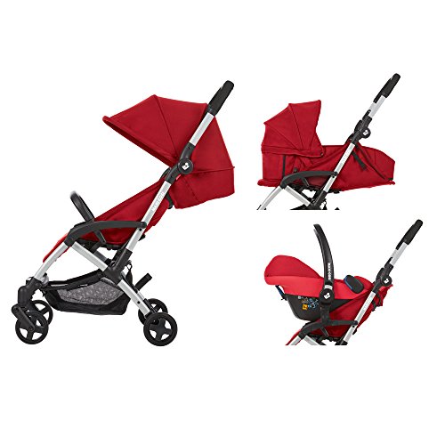 Maxi-Cosi Laika Poussette combinée compacte idéale pour les déplacements Légère, compacte et flexible Rouge vif