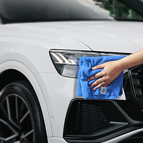 Image of SOFTSPUN Microfiber Cloth - 3 pcs 40x40 cms 340 GSM Sky Blue Thick Lint & StreakFree Multipurpose Cloths Automotive Microfibre Towels for Car Bike Cleaning Polishing Washing & Detailing.