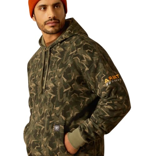 Ariat Men's Rebar Workman Shard Hoodie, Deep Lichen Camo, Large4