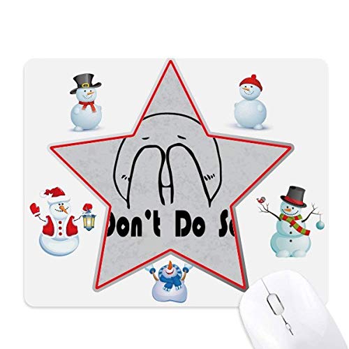 Tapis de souris noir bonhomme de neige Shy Facepalm antidérapant pour le bureau