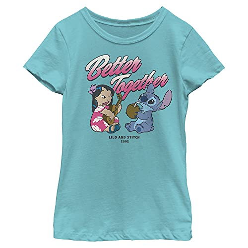 Disney Lilo & Stitch Chillin Girl's Solid Crew Tee