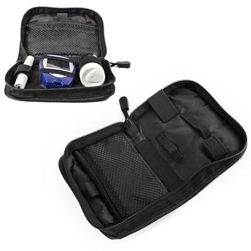 Image of HANNEA Travel Glucose Meter Storage Bag, Zipper Pouch Insulin Storage Bag Travelling Oxford Cloth Gadget Organizer Insulin Storage Case Portable Travelling Accessories Travel Organizer.
