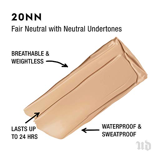 Urban Decay Stay Naked Weightless Liquid Foundation, 20Nn - Buildable Coverage With No Caking - Matte Finish Lasts Up To 24 Hours - Waterproof & Sweatproof - 1.0 Fl. Oz #TOP1
