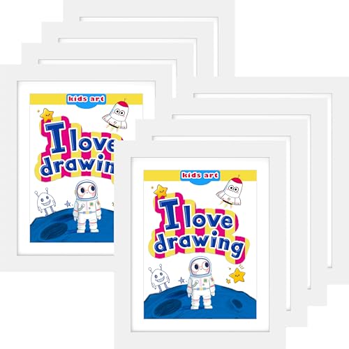 FrameWorks 8-Pack 10x12.5 White Wooden Kids Art Frame with Magnetic
