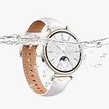 QJONSIU Pasek z Prawdziwej Skóry dla Huawei Watch GT 5 41mm - Oddychający, Regulowany, Wymienny - Biały