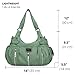 Scarleton Large Hobo Shoulder Bag, Washed Vegan Leather Satchel Tote, H129253 - Dark Mint