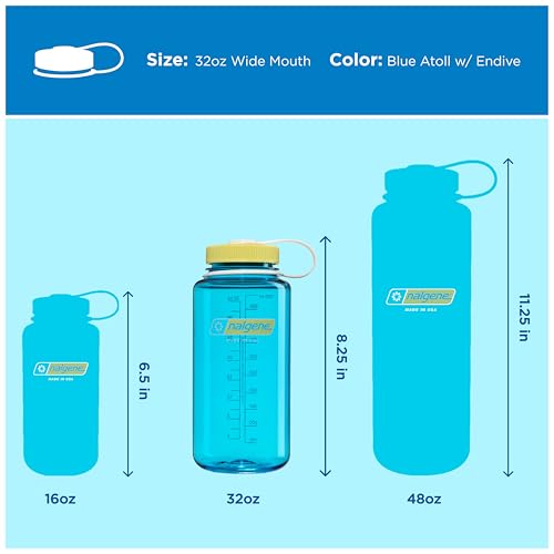 Image of Nalgene 32 oz Wide Mouth Water Bottle | BPA-Free, Durable & Leak Proof, Lightweight Bottle for Hiking & Gym, Work & Travel