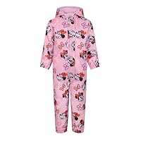 Disney Minnie Mouse Girls Hooded Puddle Suit with Fleece lining, All in one, Minnie Mouse, 3-4 Years: 104cm, Pink