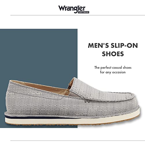 Wrangler Loafer Slip-On for Men - Casual Shoes with Dual-Density Die-Cut EVA Midsoles, Comfortable Inner Lining, and Upcycled Materials, Grey, 12 M2