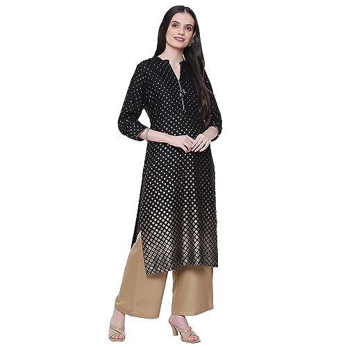Image of Rangriti Maroon Liva Straight Printed Kurta for Women