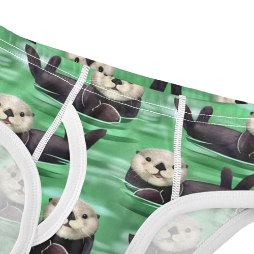 Cute Otters Green Toddler Underwear Boys, 2T Underwear4