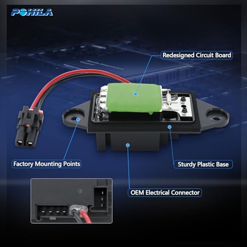 Image of Rear Manual Temp Control Blower Motor Fan Resistor Compatible with 2002-2006 Escalade,2000-2006 Tahoe,2000-2006 GMC Yukon Replaces 4P1860 RY546 158961 RY546 12477721 88986482 JA1982