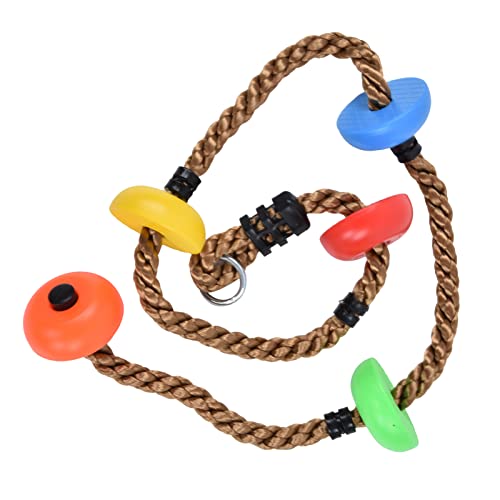 TYCIONG Cuerda para Columpio de árbol de 194cm, Cuerda para Columpio de Disco para Niños, Cuerda de Escalada con Plataforma de Plástico para Balcones, Patios, Jardines Al Aire Libre