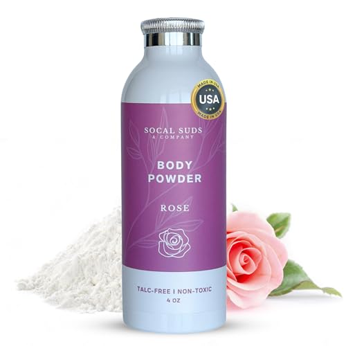 SoCal Suds &amp; Company Natural Body Powder Talc-Free, Rose, 4oz, 1-Pack