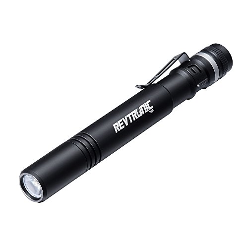 Revtronic Pocket Flashlight - Small & Compact Pen Flashlights with Stainless Clip - Best for Camping, Hiking, Inspection, Emergency and EDC - 2 AAA Duracell Batteries Included