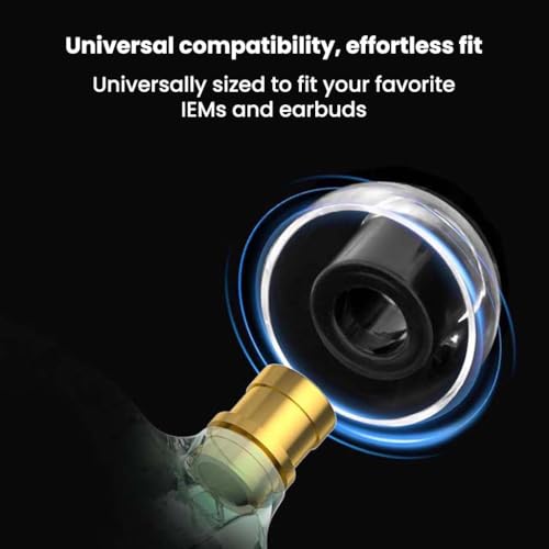 Image of AUDIOCULAR FlexiGraph Eartips for IEMs, 4.5mm Universal Fit, Silicone & Graphene, Enhanced Bass, Noise Isolation, Comfort, 3 Sizes (S /M /L) (Black)